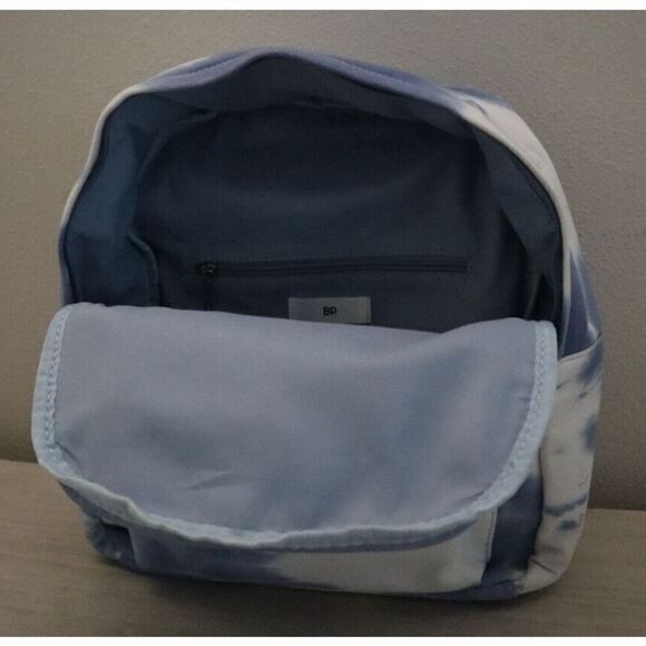 BP. Women's One Size Blue/White Adjustable Shoulder Strap Canvas Backpack - Picture 5 of 10